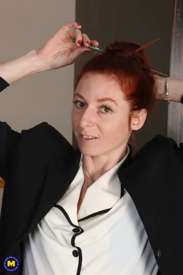 Evane Nordstern – Redhead MILF in Pantyhose Has Sex and Uses a Vibrator