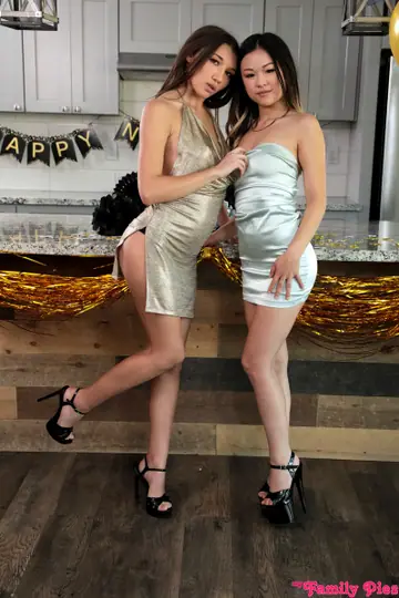 Lulu Chu – Two Chinese Brunettes Ride Cock in a Threesome Creampie