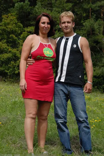 Busty Blonde MILF Sucks and Rides Her Lover Outdoors