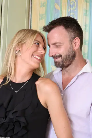 Jentina Small – Tall Blonde MILF in Lingerie and Stockings Sucks and Rides Her Partner