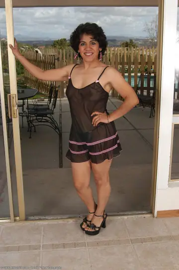 Thick Mature Woman Strips Out of Her Lingerie Outdoors