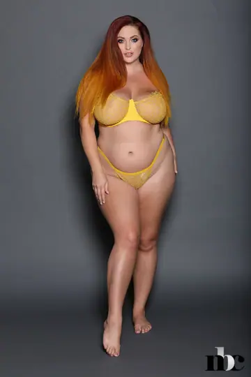 Curvy British Redhead Poses in Lingerie and Shows Her Big Tits