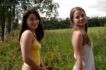 Petite Latina Brunette Shows Off Her Curves in a Skirt During Forest Shoot