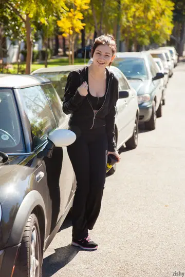 Adolisca Cooley – Petite Brunette Flashes Her Big Tits in a Public Park