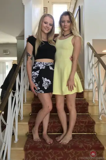 Riley Star – Two Tattooed Blondes Kiss and Eat Pussy in Skirts