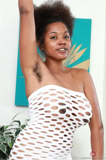 Ebony BBW Undresses to Spread Her Hairy Pussy Close Up