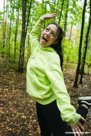 Rihanna Black – Petite Russian Brunette in Socks Gets Fucked in the Forest