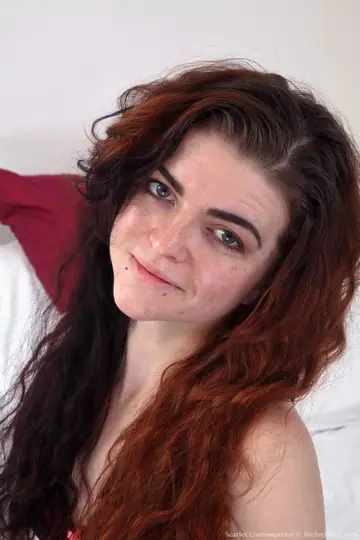 Scarlet Contemptress – Brunette in Lingerie Spreads Her Hairy Pussy and Ass