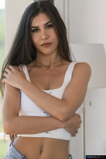 Anya Krey – Tall Thick Brunette Strips Out of Her Shorts and Squats in Heels