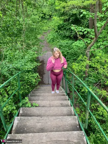 Sweet Susi – Blonde MILF Reveals Her Ass and Tits in Lingerie on Footbridge