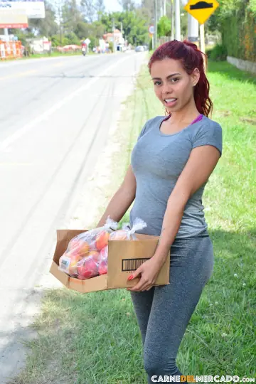 Canela Skin – Redhead Latina Strips Out of Her Yoga Pants Outdoors