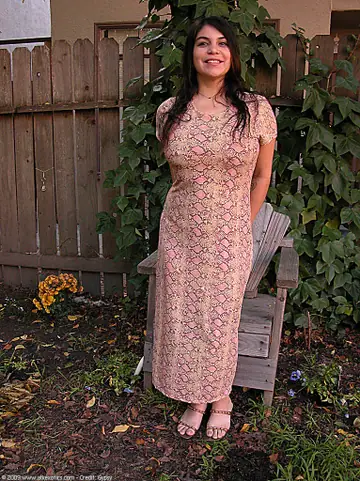 BBW Brunette Strips and Fingers Her Hairy Pussy Outdoors