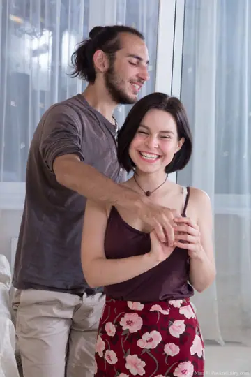 Ole Nina – Short-Haired Brunette Takes a Cumshot on Her Very Hairy Pussy