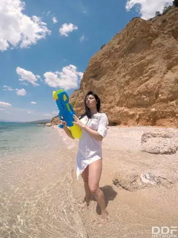 Inna Sirina – Busty MILFs in Bikinis Finger and Lick Each Other on the Beach