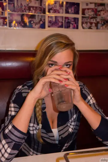 Kendra Sunderland – Tall Blonde in Pigtails and Socks Shows Her Big Natural Tits