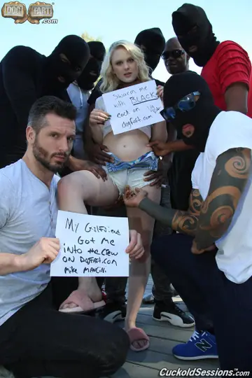 Blonde Gets Interracial Gangbang and Facials Before Cum Swapping