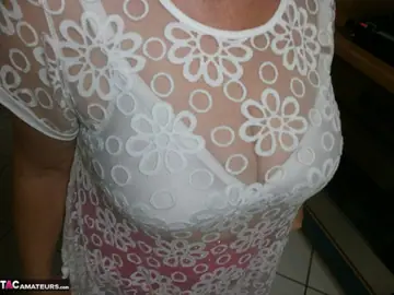 BBW MILF Strips Nude and Fingers Her Hairy Pussy