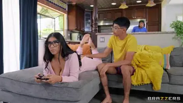 Violet Myers – Busty Brunette Rides a Black Cock and Takes a Creampie