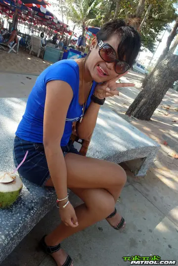 Slim Thai Brunette in Shorts Sucks and Fucks a Huge Cock