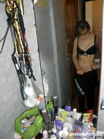 Russian Woman Strips Out of Her Panties and Poses in Outdoor Mirror