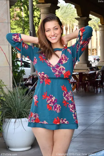 Bella Rolland – Tall Brunette with Big Natural Tits Slides Her Panties Aside in a Skirt