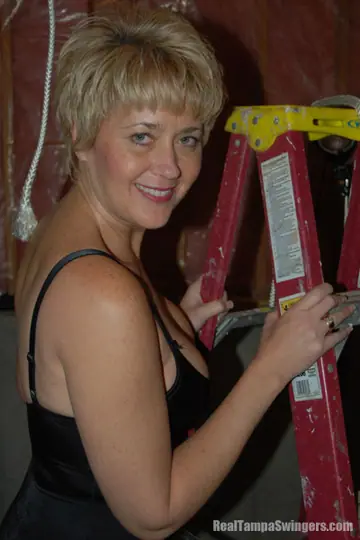 Tracy Lick – Tall Blonde MILF Bound in a Tight Dress and Heels