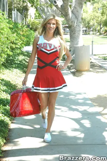 Kendall Brooks – Blonde in a Skirt and Uniform Sucks and Rides Her Partner in the Office