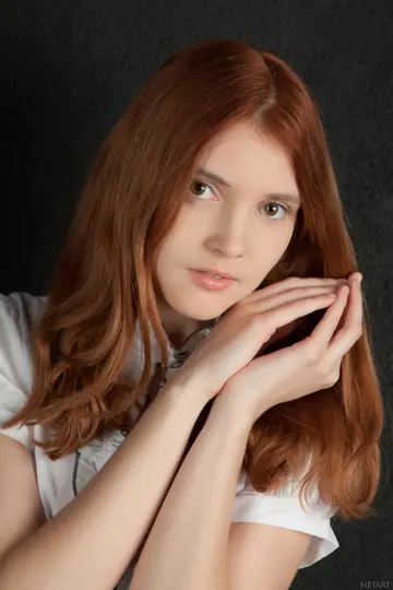 Orabelle Koivu – Redhead in Fishnet Stockings Spreads Her Hairy Pussy