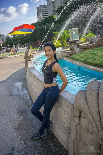 Latina in Yoga Pants Strips for Shower Masturbation