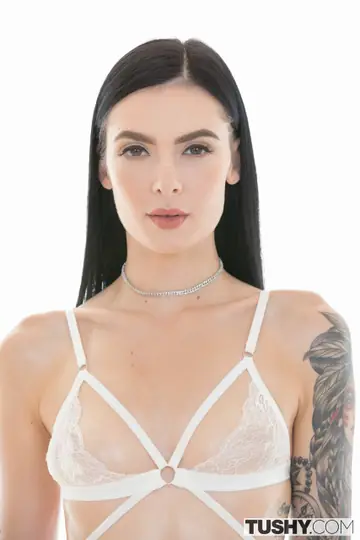 Marley Brinx – Petite Tattooed Brunette Takes Double Penetration from Two Men