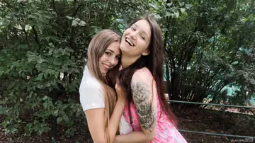 Leana Lovings – Latina Brunettes Share a Cock and Toy Outdoors in Shorts