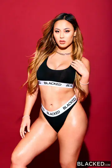 Asian Babe in Lingerie Rides a Black Man Cowgirl Style