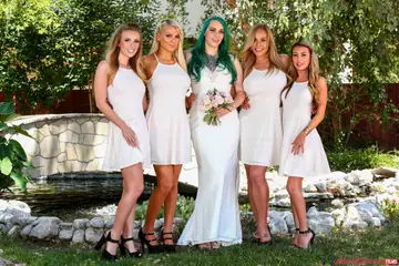Olivia Austin – Busty Blonde and Latina MILFs Share Cock at a Wedding