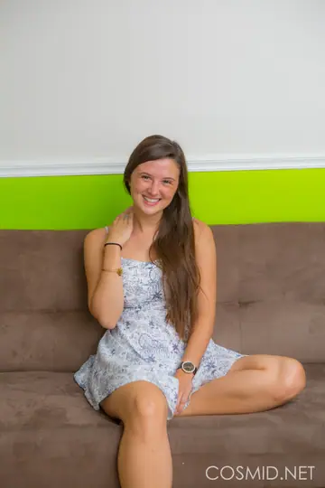 Katie Rawls – Thick Brunette Strips Out of Her Skirt and Lingerie to Pose Nude