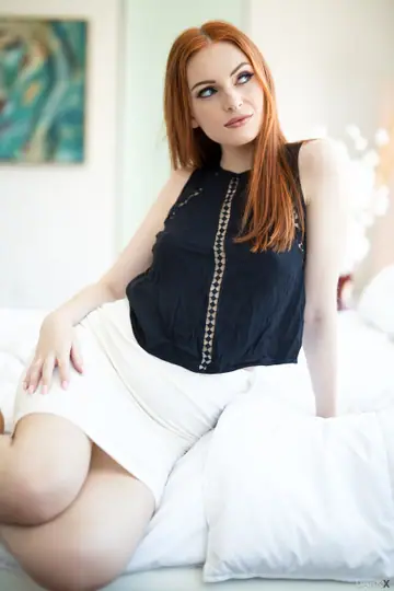 Maya Kendrick – Tall Pale Redhead Takes Interracial Threesome with Anal and a Blowjob