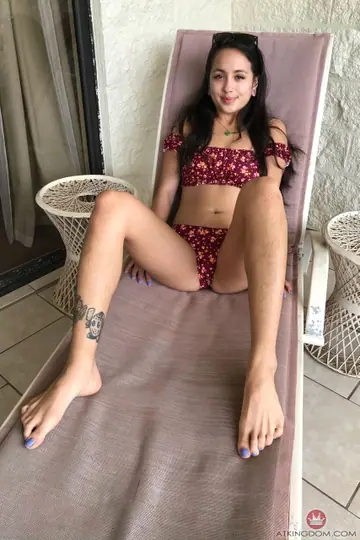 Mi Ha Doan – Petite Asian Brunette Strips Off Her Bikini to Show Her Hairy Pussy