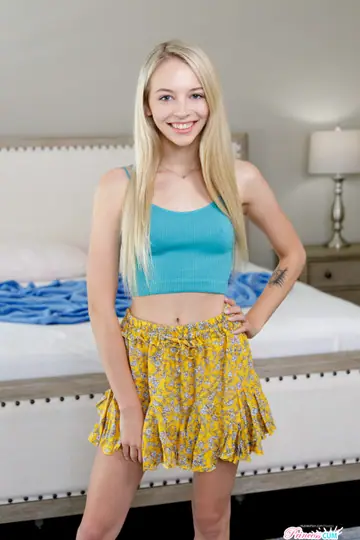 Lily Larimar – Petite Blonde in a Skirt Gives POV Blowjob and Fucks