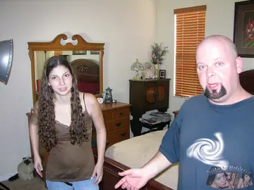 Brunette Gives a Blowjob and Takes a Creampie in the Bedroom