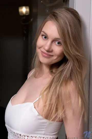 Marie Duval – Busty Russian Brunette Strips Out of Her Dress and Toys Her Pussy
