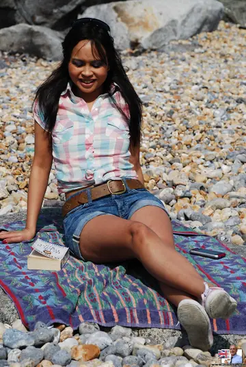 Amira de Leon – Asian Brunette in Uniform and Heels Gives a Handjob Then Takes It Doggy