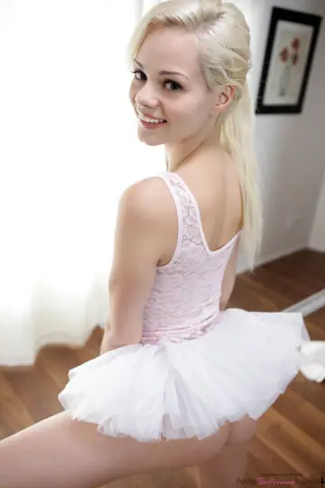 Elsa Jean – Slim Blonde Strips Out of Her Ballet Uniform for Sex and a Creampie