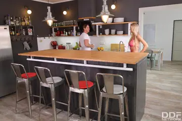 Florane Russell – Blonde Czech Woman in a Bikini Takes Two Men in Threesome