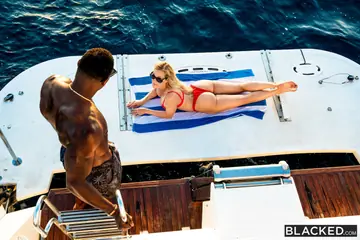 Brandi Love – Tattooed Blonde MILF Takes Interracial Anal on a Boat