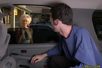 Cara Lott – Busty Blonde MILF Gives a Blowjob in the Car