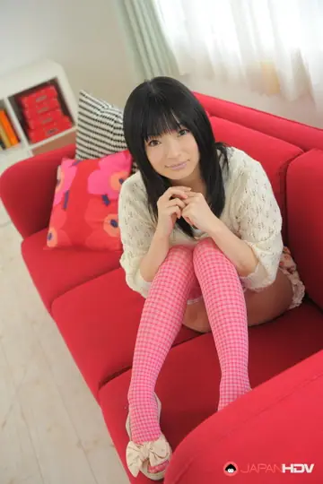 Brunette Asian Babe Shows Her Ass in Stockings and Shorts