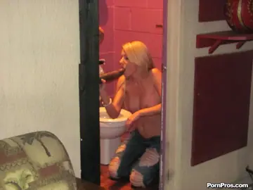 Ashley Winters – Busty Blonde Tied Up Takes Giant Black Cock Anally in the Bathroom