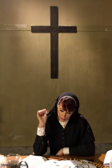 Maitresse Madeline Marlowe – Blonde Nun in a Skirt Dominates and Spreads