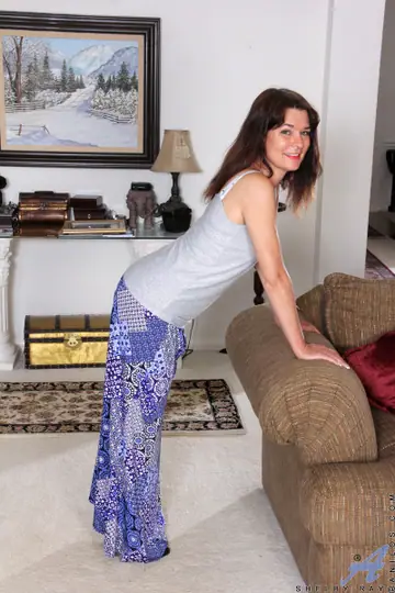 Sherry Lee – Mature Brunette in Panties Fingers Her Hairy Pussy and Uses a Dildo