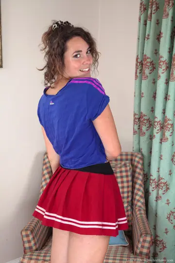 Hairy Amateur in Uniform Spreads Her Pussy