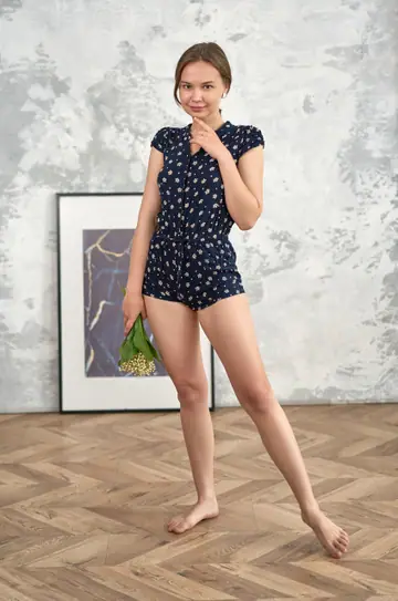 Yenn Cat – Petite Ukrainian Undresses Bodysuit and Poses Nude